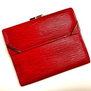VALENTINO GARAVANI VINTAGE EMBOSSED LEATHER COMPACT WALLET